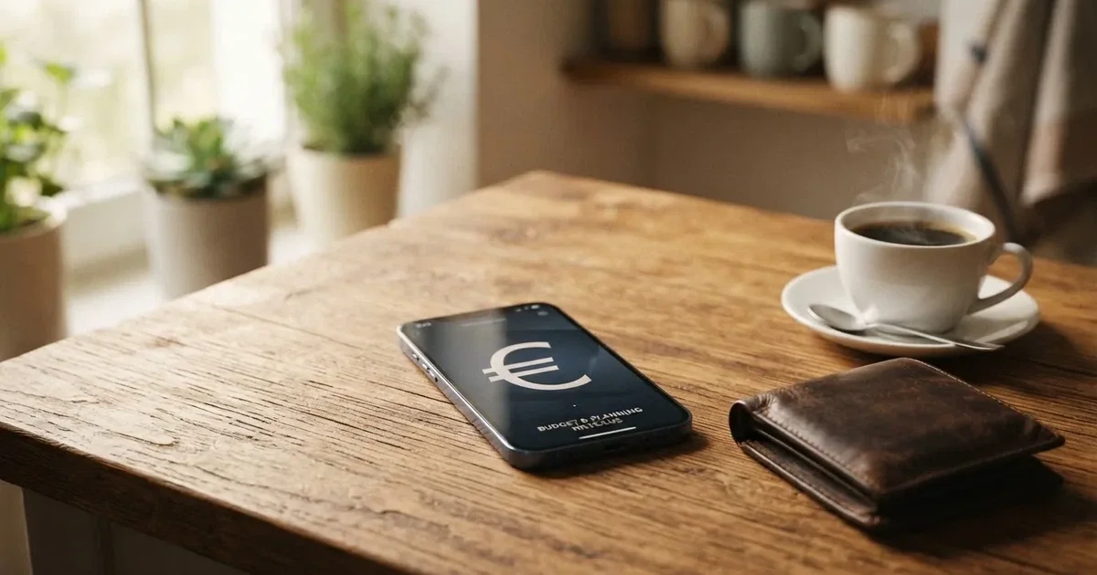 Mobitel na drvenom stolu pokraj novčanika i šalice kave — casino s apple pay u hrvatskoj